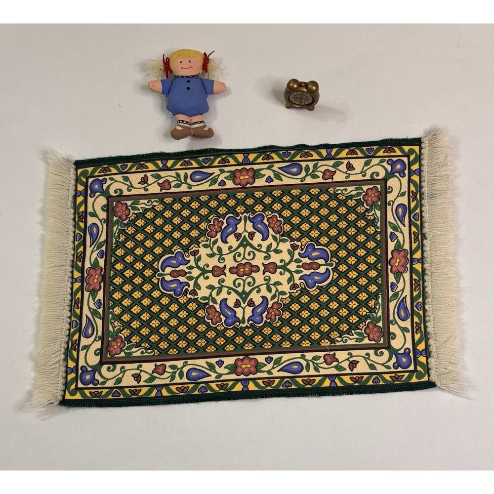 VTG MADELINE OLD HOUSE IN PARIS DOLL FURNITURE ~ Small Doll, Clock, Rug